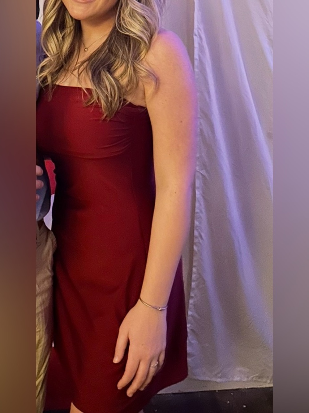 Windsor Burgundy Wine Red Strapless Fit & Flare Cocktail Dress